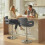 Homcom HOMCOM Bar Stools Adjustable Swivel with Armrest Set of 2 Grey 1