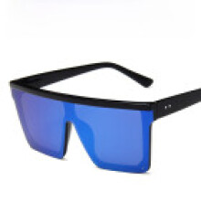 (BlueSilver)Gafas de moda de gran tamaño de moda con lentes de PC no polarizadas para fiesta y estilo callejero