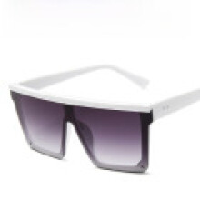 (WhiteDualGray)Gafas de moda de gran tamaño de moda con lentes de PC no polarizadas para fiesta y estilo callejero