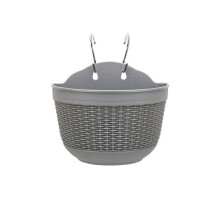 (Grey,M-21*13.5cm)Wall Hanging Flower Pots Garden Fence Balcony Basket Plant Pot Planter Decor