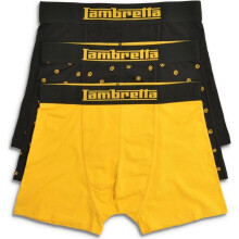 (XL, Black/Gold) Lambretta Mens 3 Pack Logo Band Boxer Shorts