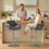 Homcom HOMCOM Bar Stools Adjustable Swivel with Armrest Set of 2 Grey 9