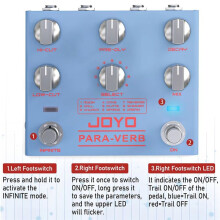 JOYO JOYOR-31 PARA-VERB Guitar Effect Pedal,9 Reverb Types, Stereo Input/Output, Endless Reverb Tail