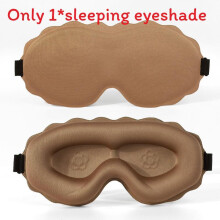(Brown)Máscara para dormir contornada 3D espuma com memória sem imprensa cochilo de viagem capa para dormir olho
