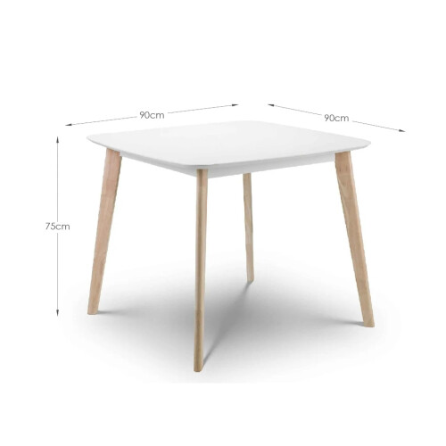 Casa Square Dining Table White/Oak 2