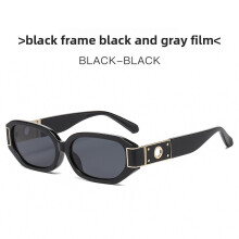 (Black)Óculos de sol contemporâneo com proteção UV para uso em moda em viagens e festas