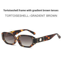 (Gradient Tea)Óculos de sol contemporâneo com proteção UV para uso em moda em viagens e festas