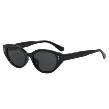 (Black)Óculos de sol chique olho de gato com lentes de PC UV400 para atividades ao ar livre declaração de moda