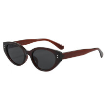 (Dark Brown)Óculos de sol chique olho de gato com lentes de PC UV400 para atividades ao ar livre declaração de moda