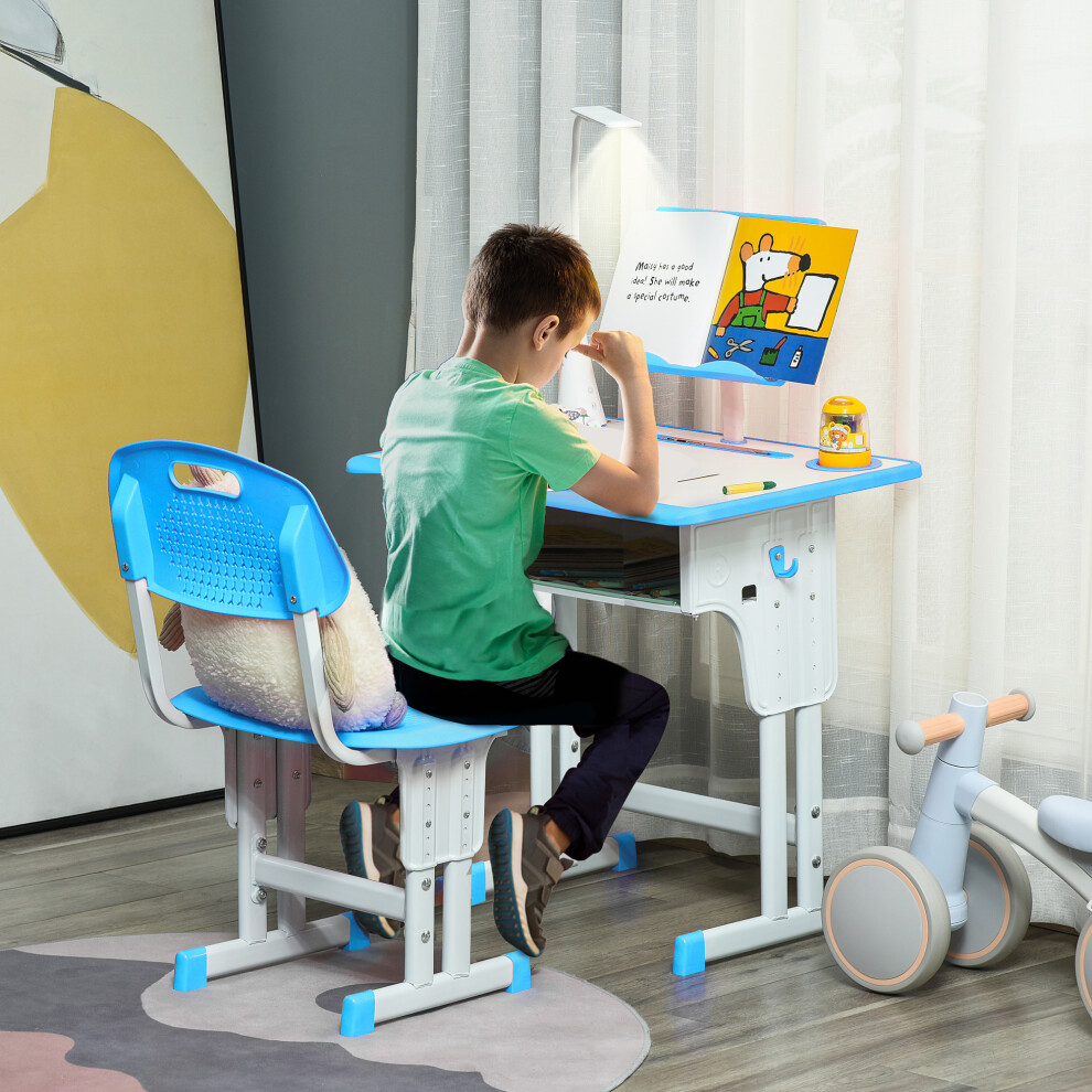 B&Q - Kids Desk And Chair Set With DrawerBook StandPen SlotPink - Image 3