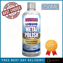 LIQUID METAL POLISH KIT CHROME POLISH ALUMINIUM CHROME METAL BRASS STEEL 250ML