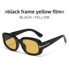 (Black Yellow)Gafas cuadradas modernas con escudo Uv400 adecuadas para uso informal fiesta eventos