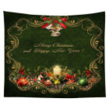 (Dark Green, 150*200cm) Christmas Wall Tapestry Hanging Cloth Background Xmas Home Decoration Tapestry