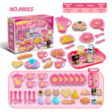 (Pink Case) Pretend Engaging Play Kitchen Set With Colorful Utensils And Food Items For Child Development