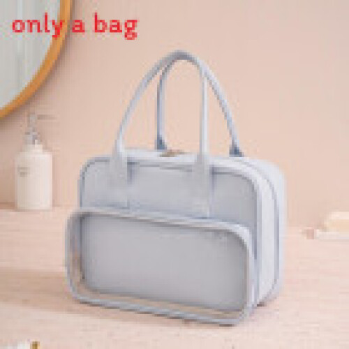 (Blue) Makeup Travel Case With Large Storage Space And Pvc Cosmetics Construction For