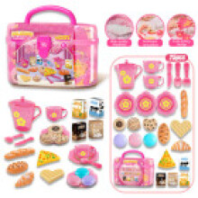 (Pink Toolbox) Pretend Engaging Play Kitchen Set With Colorful Utensils And Food Items For Child Development