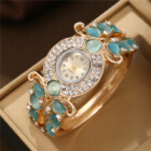 (Blue) Designer Quartz Female Watch With Open Cuff Band And Precision Quartz Movement Use Casual For