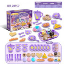 (Purple Case) Pretend Engaging Play Kitchen Set With Colorful Utensils And Food Items For Child Development