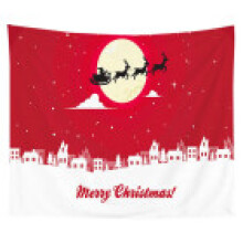 (Red White, 95*73cm) Christmas Wall Tapestry Hanging Cloth Background Xmas Home Decoration Tapestry