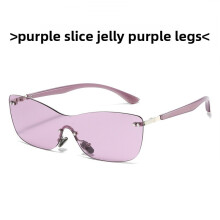 (Purple)Gafas de sol para mujer con lentes de PC ojo de gato Uv400 protección solar elegante accesorio para exteriores