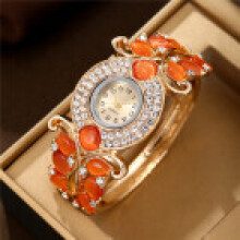 (Orange) Designer Quartz Female Watch With Open Cuff Band And Precision Quartz Movement Use Casual For
