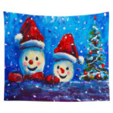 (Red Hat, 130*150cm) Christmas Wall Tapestry Hanging Cloth Background Xmas Home Decoration Tapestry