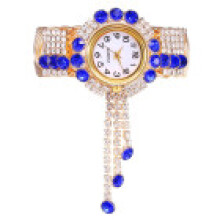 (Blue) Ladies Stylish Wristwatch With Quartz Movement And Alloy Strap Everyday For Use