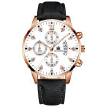 (Style B) Classic Leather Mens Quartz Watch With Date Function For Office Business And