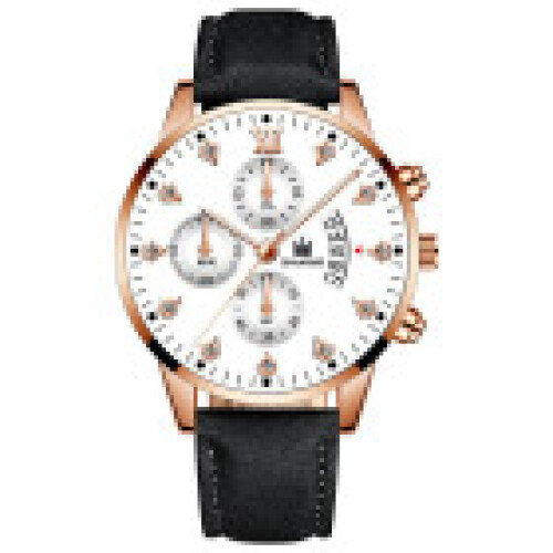 (Style B) Classic Leather Mens Quartz Watch With Date Function For Office Business And