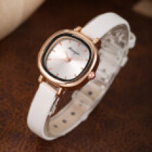 (White) Quartz Fashion Wristwatch For Women With Alloy Case Design Decorative And