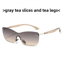 (Brown)Gafas de sol para mujer con lentes de PC ojo de gato Uv400 protección solar elegante accesorio para exteriores
