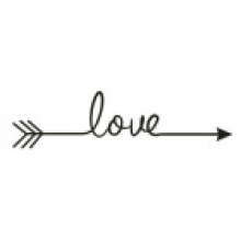 (Black) Wall Waterproof Pvc Decal With Love Arrow Pattern For Home Decoration Office Wall