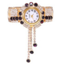 (Purple) Ladies Stylish Wristwatch With Quartz Movement And Alloy Strap Everyday For Use