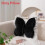 (Black) Bed Butterfly Plush Cushion With Embroidered Pattern For Bedroom And Sofa 1
