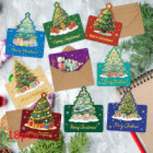 (Style 3)Jeu de cartes de voeux de vacances 3D avec élégants détails en relief pour cadeaux Noël