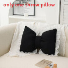 (Black Lace) Comfortable Shaped Bow Cushion With Soft Plush Cover For Home Relaxation And