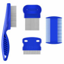 (4pcs Big Comb) Tick Comb Flea For Dogs And Cats Stainless Steel Pet Grooming With Rounded Teeth Doublesided Professional Tear De Remover Stain