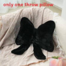 (Black Bow) Comfortable Shaped Bow Cushion With Soft Plush Cover For Home Relaxation And