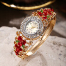 (Red) Watch Ladies Alloy With Decorative Dial And Classic Buckle For Gift Or Everyday