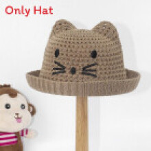 (CatCoffee)Gorra de pescador de algodón para bebés niños niñas con patrón de gato bordado para protección solar de verano