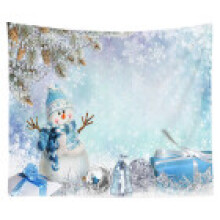 (Blue Scarf, 150*200cm) Christmas Wall Tapestry Hanging Cloth Background Xmas Home Decoration Tapestry