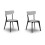 Set Of 2 Casa Dining Chairs Grey/Black 2