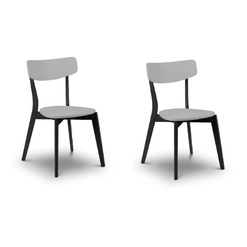 Set Of 2 Casa Dining Chairs Grey/Black 1