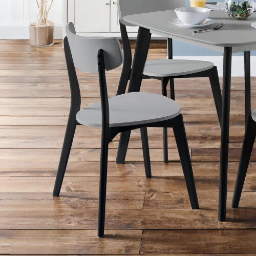 Set Of 2 Casa Dining Chairs Grey/Black