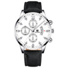 (Style C) Mens Leather Classic Quartz Watch With Date Function For Office And Business