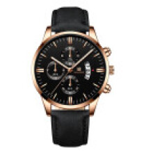 (StyleB) Mens Quartz Classic Wristwatch With Calendar Function And Leather Strap Business For Use