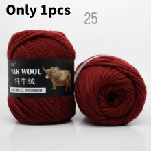 (Red brown)Colorful Hand Weaving Wool Yarn Knitting Handmade Scarves Warm Hat Craft Supplie
