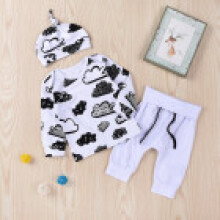 (0-6M) Infant Kid 3pcs Baby Boy Girl Clothes Tshirt Set Outfits Topspantshat