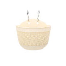 (Beige,L-25*16.5)Wall Hanging Flower Pots Garden Fence Balcony Basket Plant Pot Planter Decor