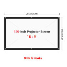(120 inch + 8 Hooks)Portable Foldable Projector Screen 169 Hd Outdoor Home Cinema Theater 3d Movie